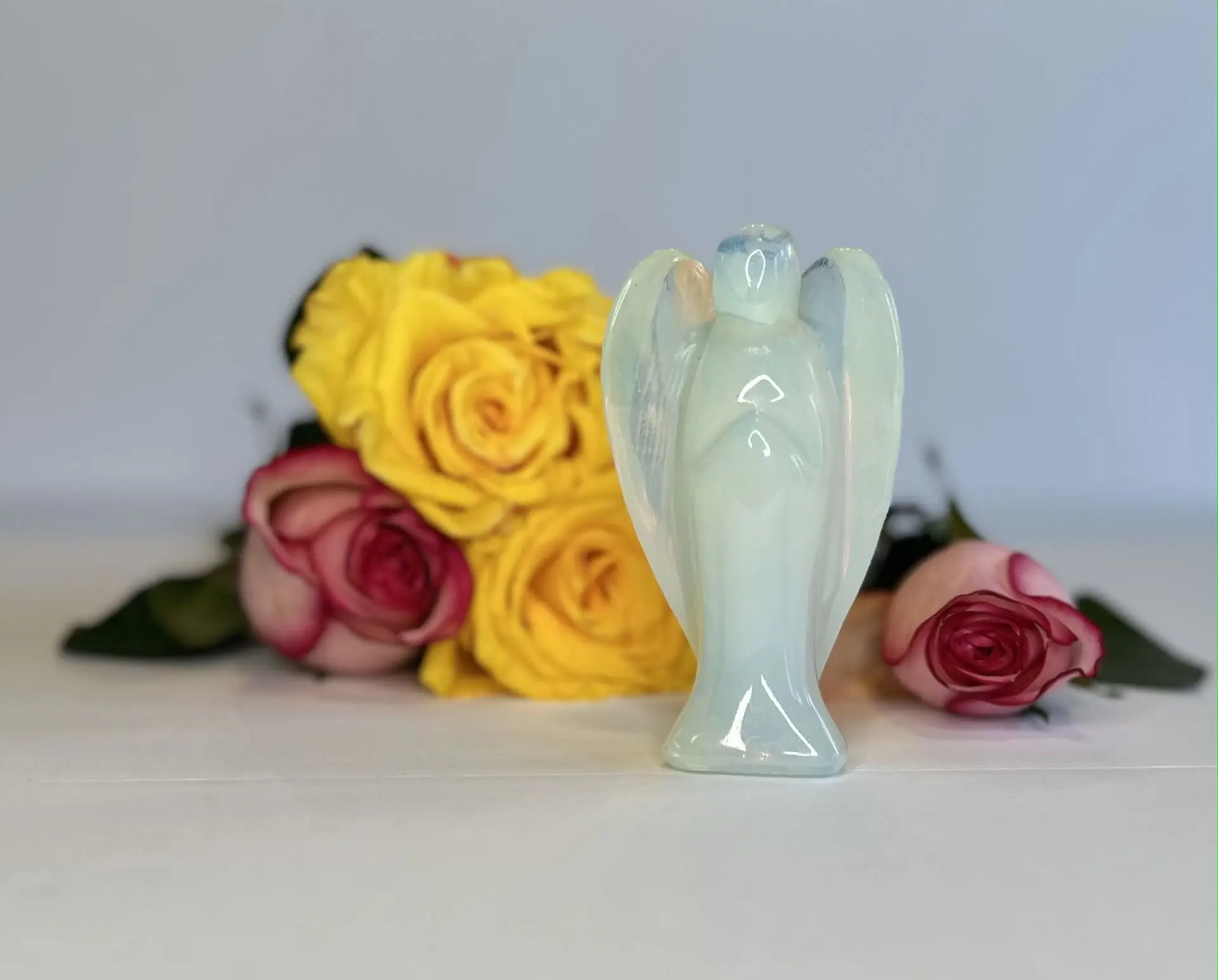 Large Opalite Angel Carving